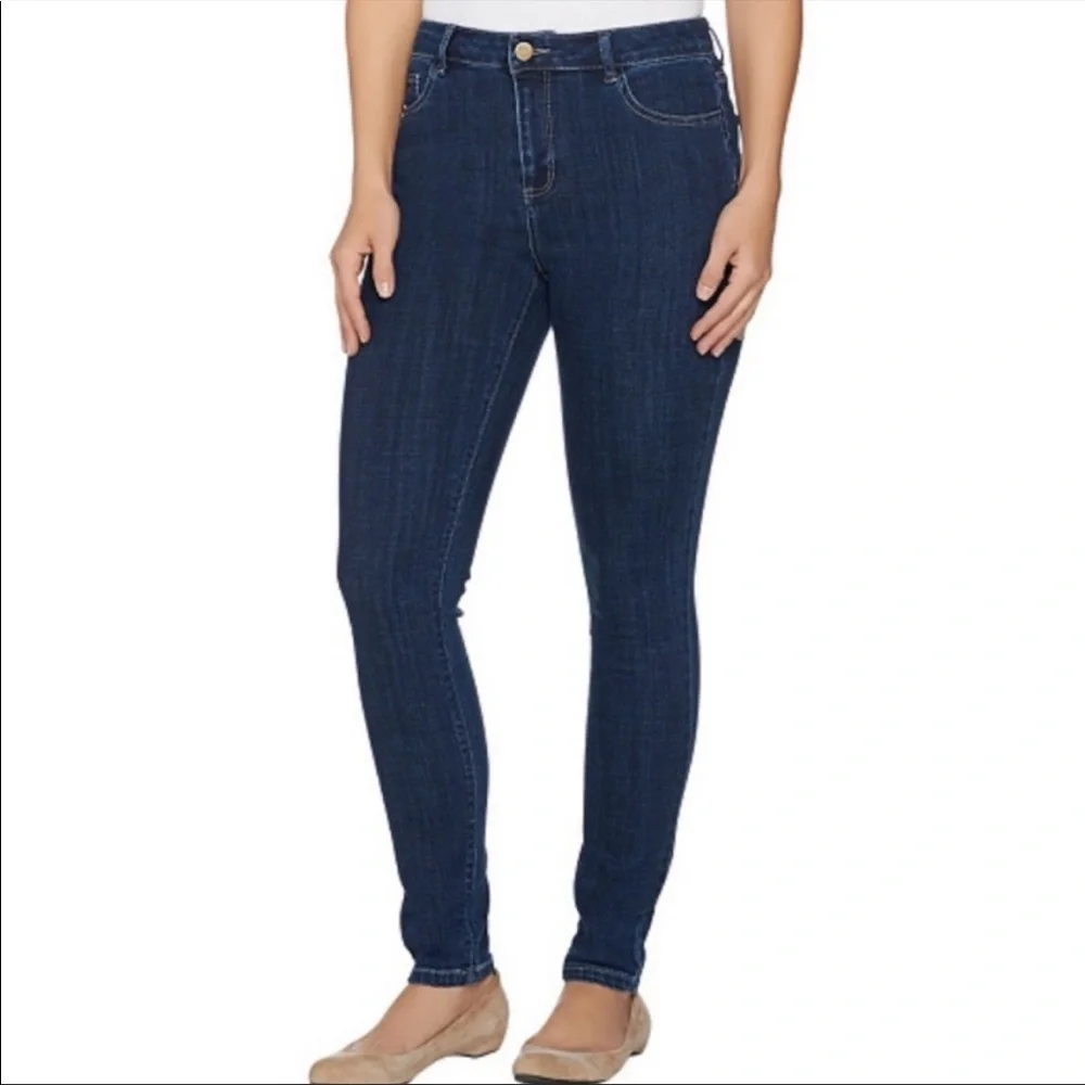 LOGO Lori Goldstein Skinny Jeans High Waisted Plus Size 22 W - Picture 1 of 12